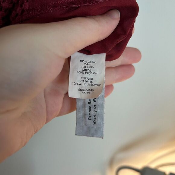 Madewell Burgundy Maroon Crochet and Silk Top - Picture 10 of 10